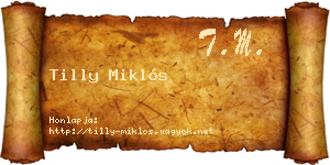 Tilly Miklós névjegykártya